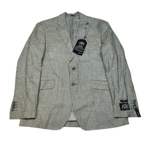 Joseph Abboud Linen Blend Sport Coat Mens 40R Gray Textured Fabric Italian‎ NEW